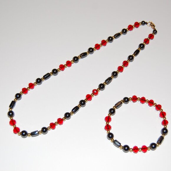 2 Pcs,Necklace,Bracelet,Magnetic Necklace,Magnetic Bracelet,Glass,Magnetic Beads - Picture 2 of 4